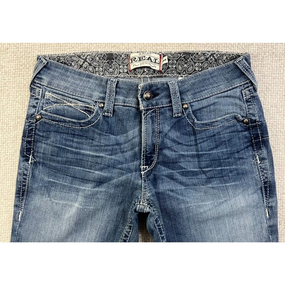 Ariat REAL Jeans Women's 30 Straight Stretch Western Embroidered Pockets Denim - Picture 2 of 11